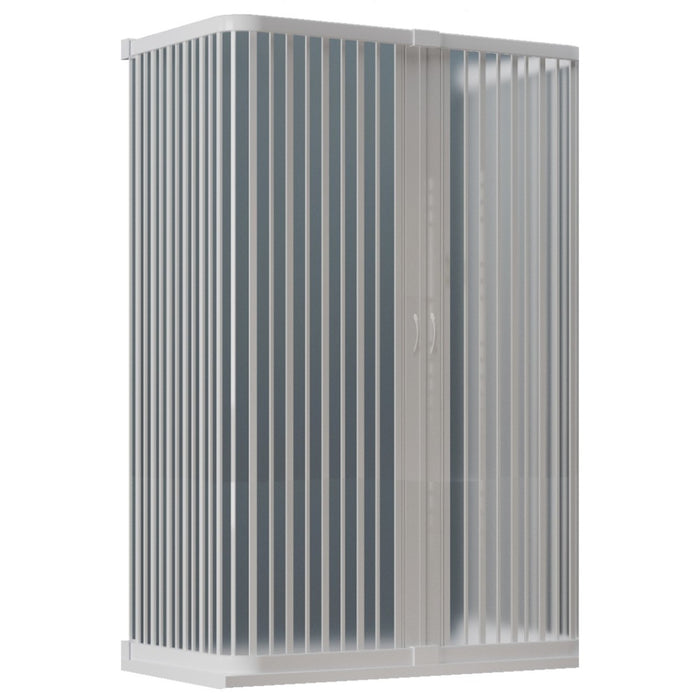 Box doccia a soffietto su tre lati in pvc ingresso centrale, misura 70x70x70
