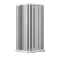 Box doccia a soffietto su tre lati in pvc ingresso centrale, misura 70x70x70