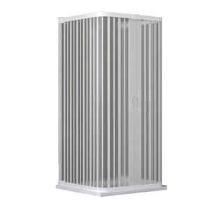 Box doccia a soffietto su tre lati in pvc ingresso centrale, misura 70x70x70