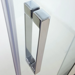 Box doccia angolare 2 lati scorrevoli serigrafato H195cm 8mm EASY Regos-90x140