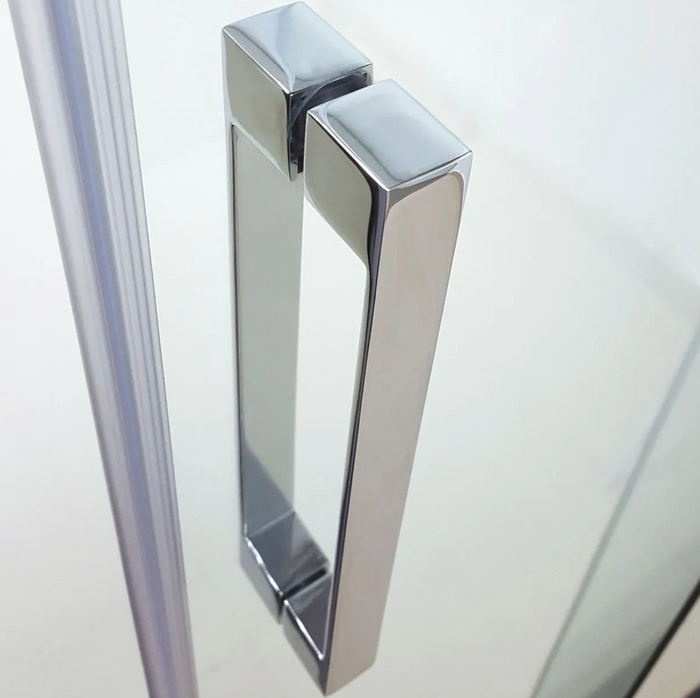 Box doccia angolare 2 lati scorrevoli serigrafato H195cm 8mm EASY Regos-80x130