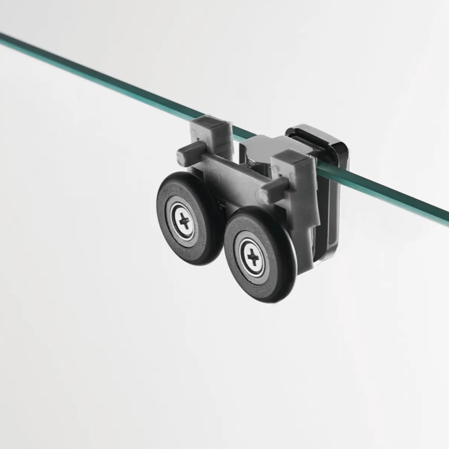 Box doccia angolare 2 lati scorrevoli serigrafato H195cm 8mm EASY Regos-90x130