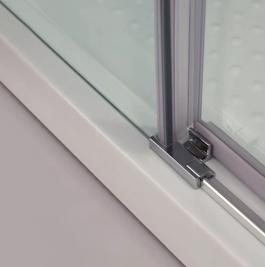 Box doccia angolare 2 lati scorrevoli serigrafato H195cm 8mm EASY Regos-90x140