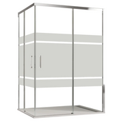 Box doccia angolare 2 lati scorrevoli serigrafato H195cm 8mm EASY Regos-90x140