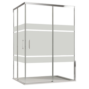 Box doccia angolare 2 lati scorrevoli serigrafato H195cm 8mm EASY Regos-90x100