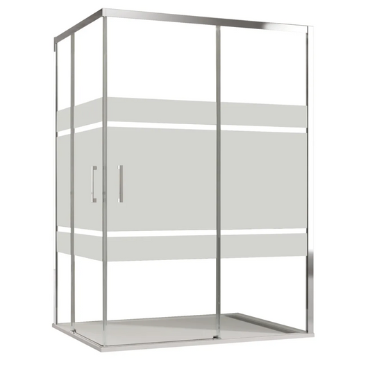 Box doccia angolare 2 lati scorrevoli serigrafato H195cm 8mm EASY Regos-90x100