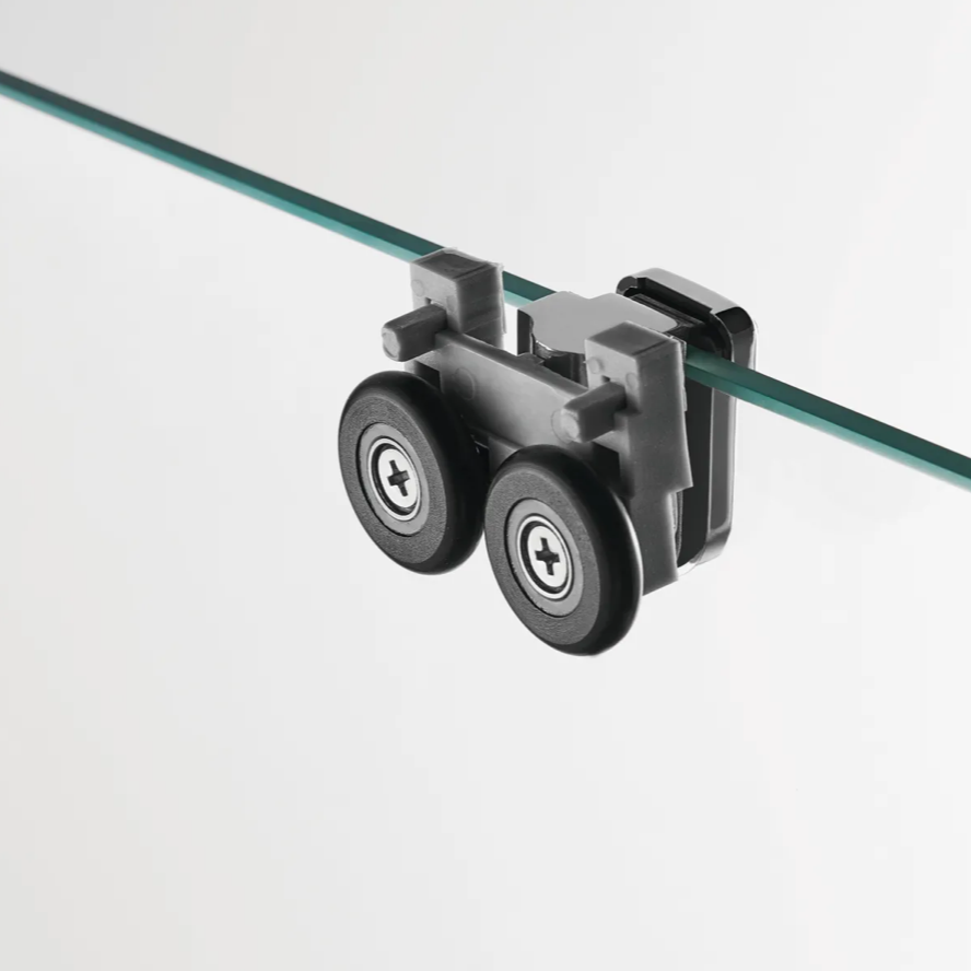 Box doccia angolare 2 lati scorrevoli serigrafato H195cm 8mm EASY Regos-90x140