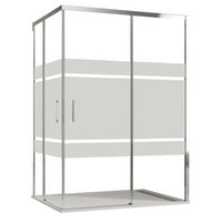 Box doccia angolare 2 lati scorrevoli serigrafato H195cm 8mm EASY Regos-90x150