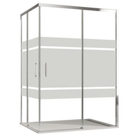 Box doccia angolare 2 lati scorrevoli serigrafato H195cm 8mm EASY Regos-80x140