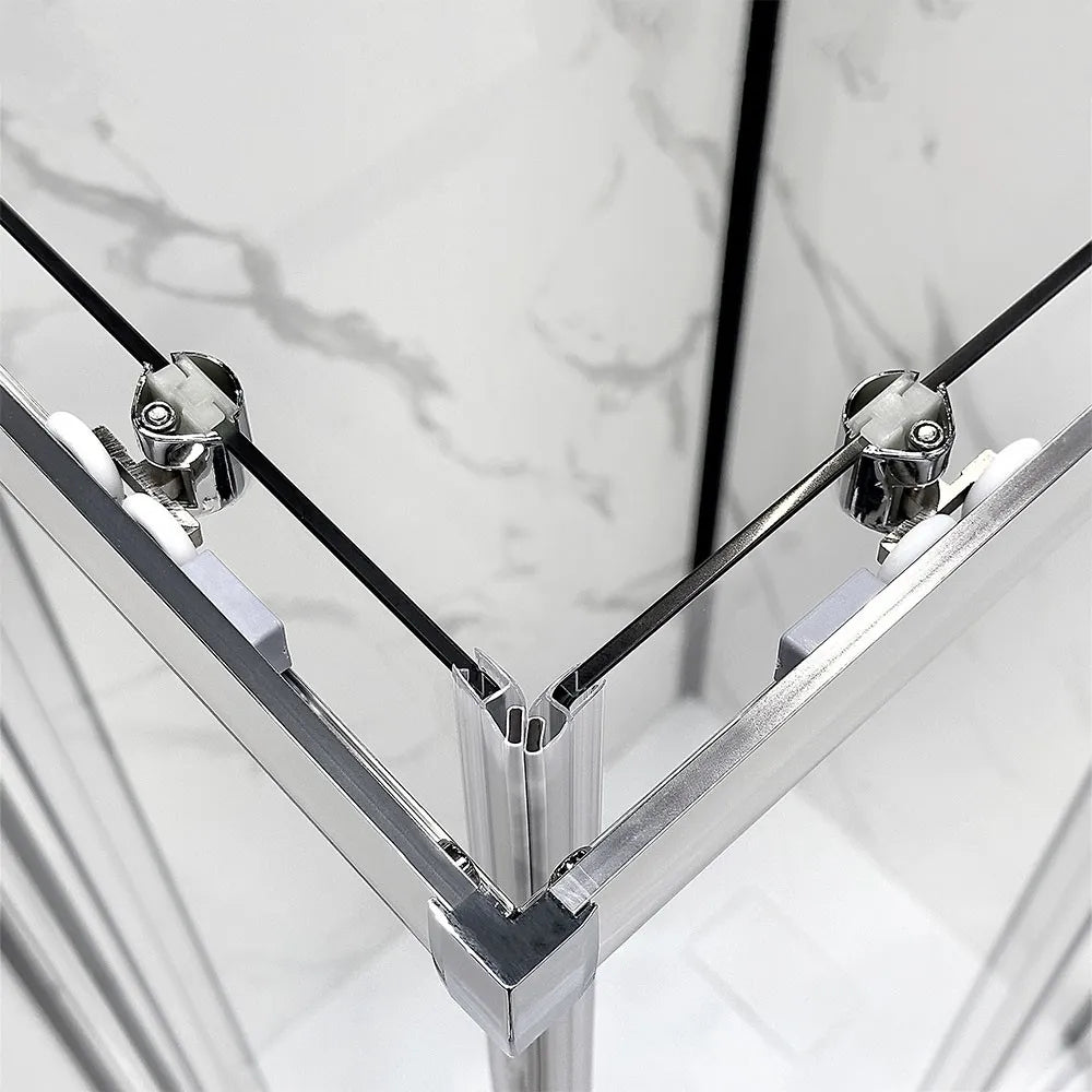 Box doccia angolare 80x100 cm doppio scorrevole vetro trasparente  Tay