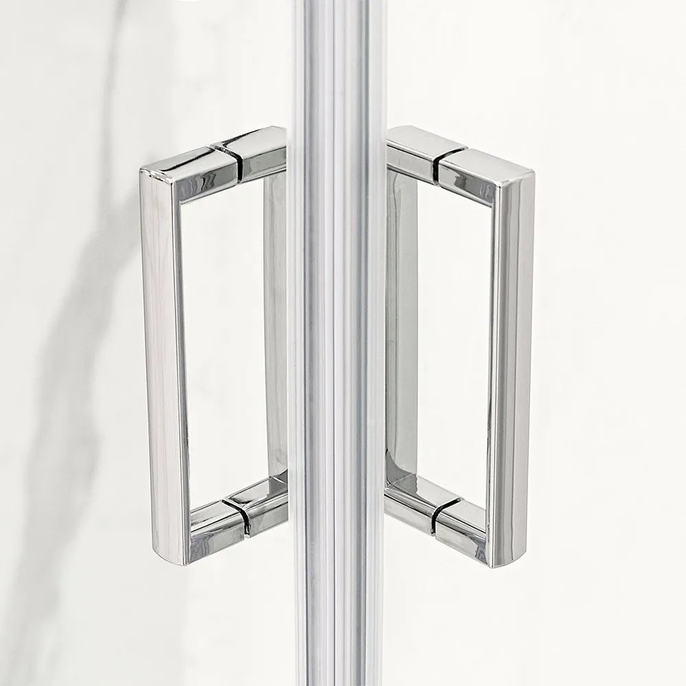 Box doccia angolare 80x100 cm Geo doppio scorrevole in cristallo trasparente