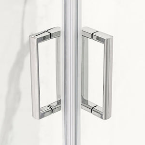 Box doccia angolare 80x100 cm Geo doppio scorrevole in cristallo trasparente