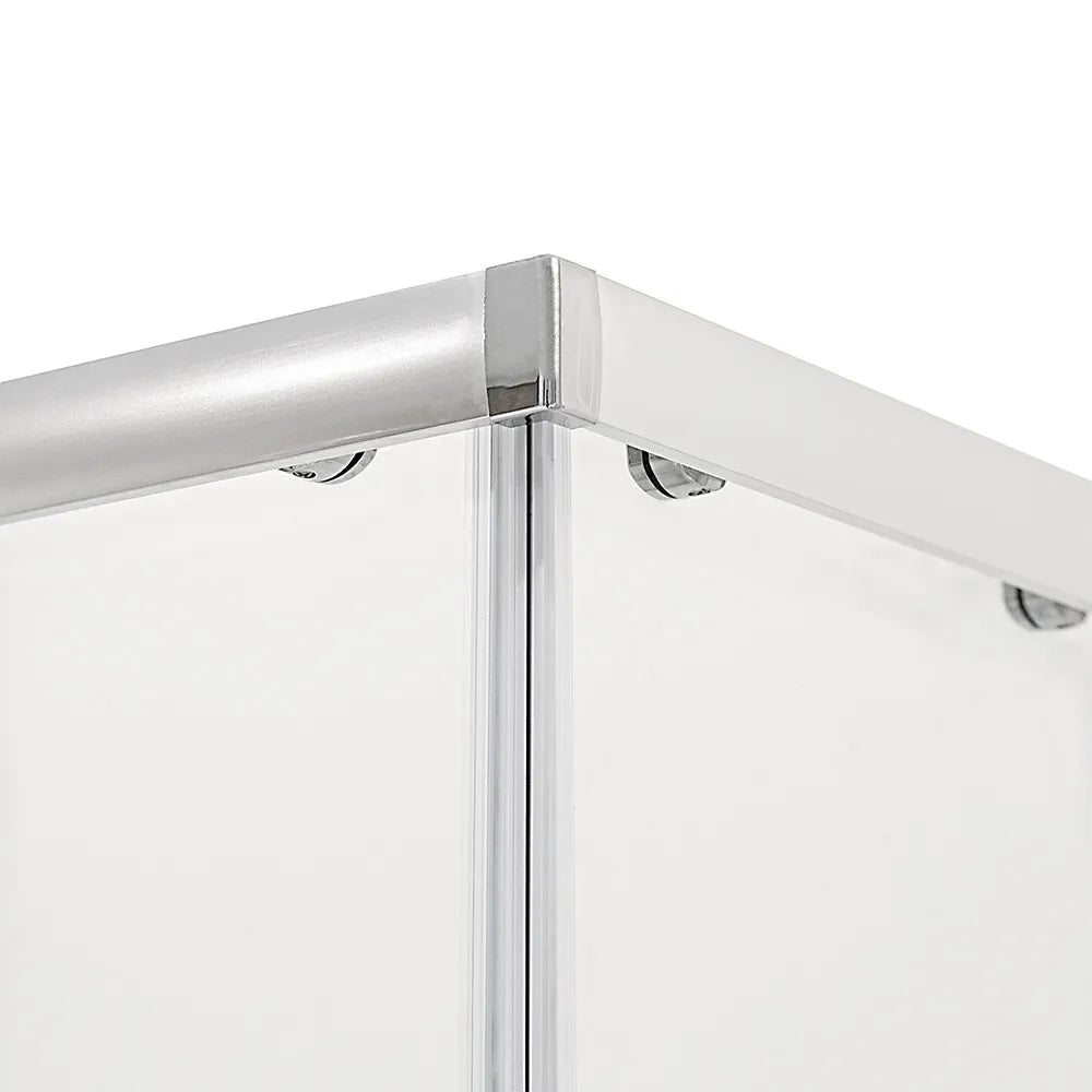 Box doccia angolare 80x100 cm Geo doppio scorrevole in cristallo trasparente