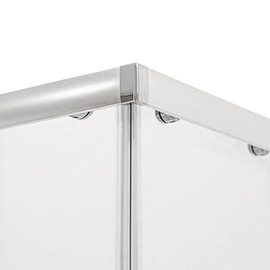 Box doccia angolare 80x100 cm Geo doppio scorrevole in cristallo trasparente