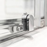 Box doccia angolare 80x100 cm Geo doppio scorrevole in cristallo trasparente