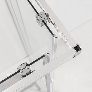 Box doccia angolare 80x100 cm Geo doppio scorrevole in cristallo trasparente