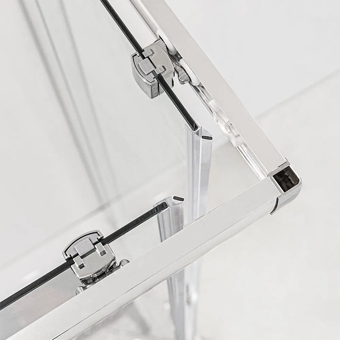 Box doccia angolare 80x100 cm Geo doppio scorrevole in cristallo trasparente