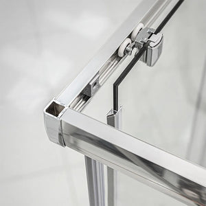 Box doccia angolare 80x100 cm Icon fisso + scorrevole con vetro trasparente