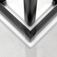 Box doccia angolare 80x100 cm nero opaco con doppio scorrevole  Tay