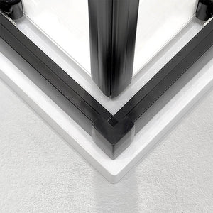 Box doccia angolare 80x100 cm nero opaco con doppio scorrevole  Tay