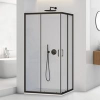 Box doccia angolare 80x100 cm nero opaco con doppio scorrevole  Tay