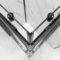 Box doccia angolare 80x100 cm nero opaco con doppio scorrevole  Tay