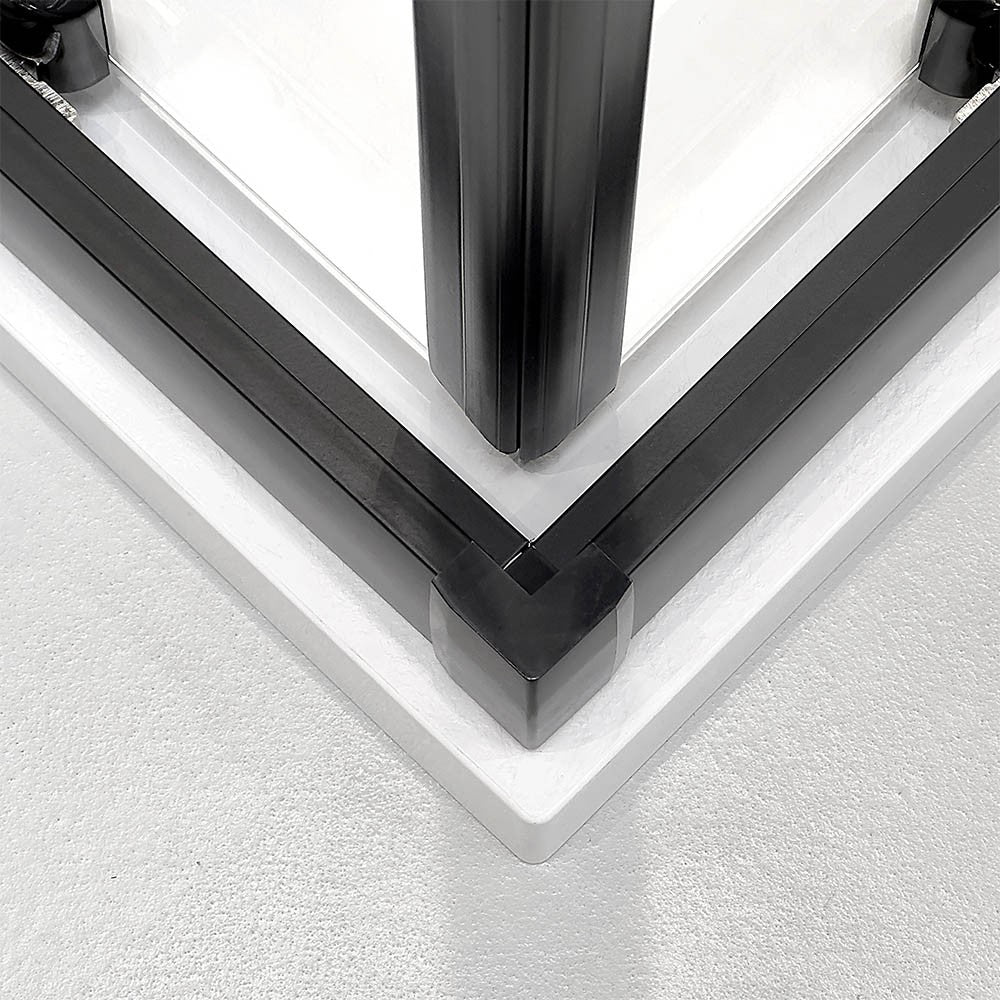 Box doccia angolare 80x120 cm nero opaco con doppio scorrevole  Tay