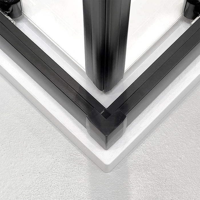 Box doccia angolare 80x120 cm nero opaco con doppio scorrevole  Tay