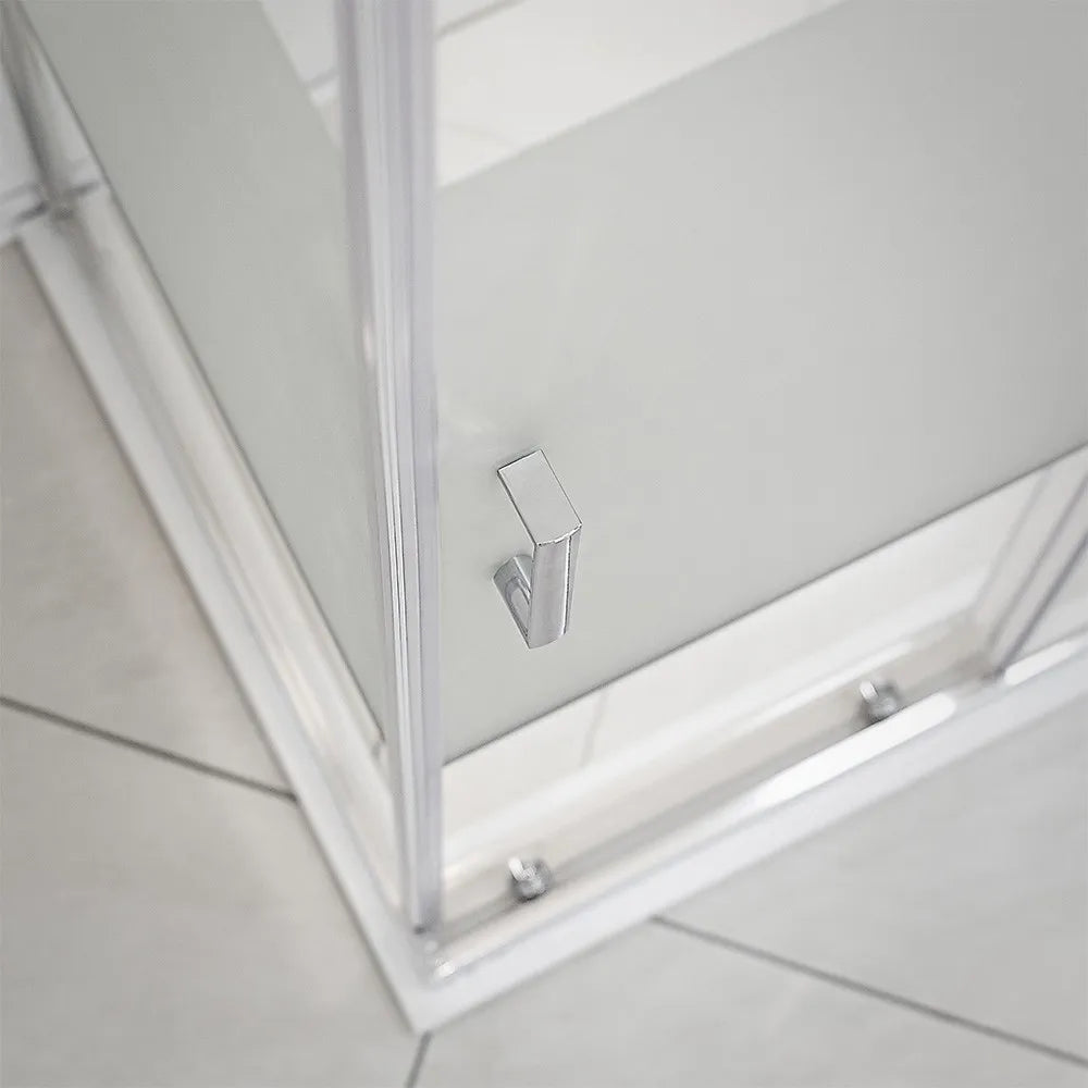 Box doccia angolare 80x140 cm Icon fisso + scorrevole con vetro serigrafato