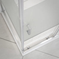 Box doccia angolare 80x140 cm Icon fisso + scorrevole con vetro serigrafato