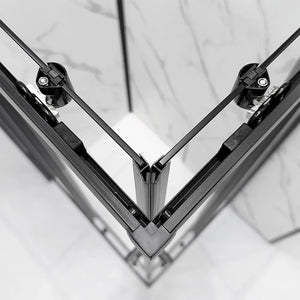 Box doccia angolare 80x140 cm scorrevole con profilo nero opaco  Tay