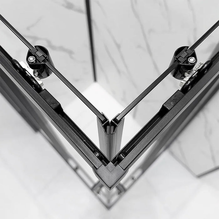 Box doccia angolare 80x140 cm scorrevole con profilo nero opaco  Tay