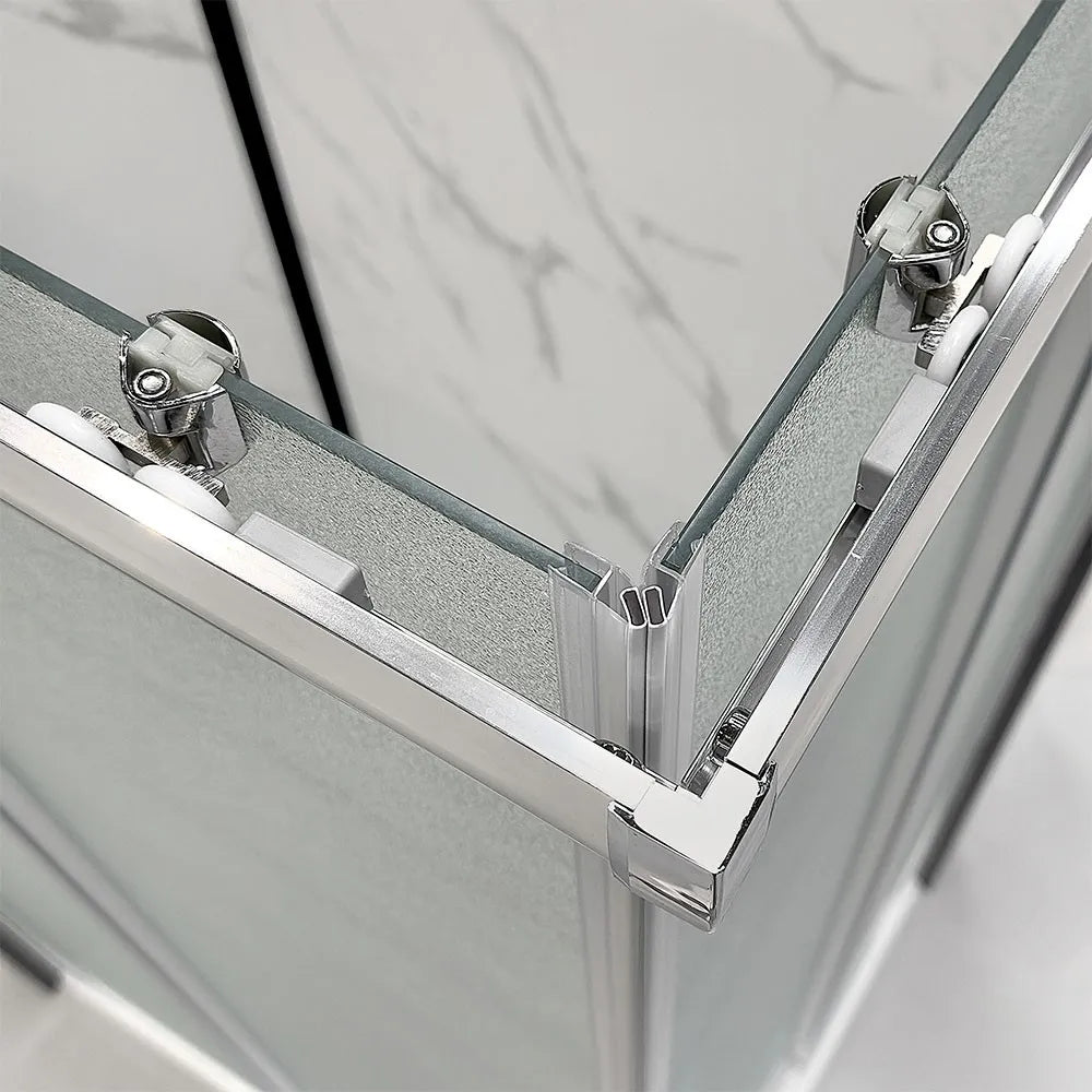 Box doccia angolare 90x90 cm doppio scorrevole vetro stampato Tay