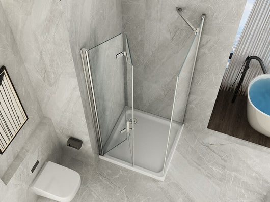 Box Doccia 8mm H195 Lato Fisso Più Anta a Libro Apertura Totale - Cancer - 70x100