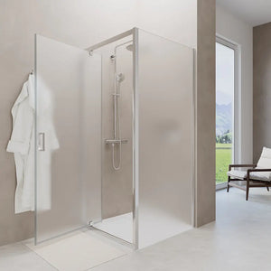 Box doccia 75x90 cm angolare apertura a battente vetro 6mm opaco | Apulia