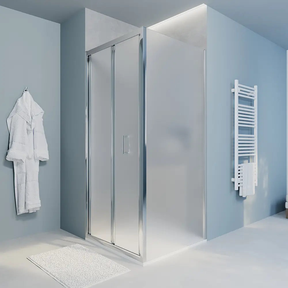Box doccia 70x90 cm angolare apertura a libro vetro 6mm opaco | Capri