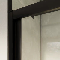 Box doccia 90x100 cm angolare profili neri apertura a libro vetro 6mm trasparente | Capri