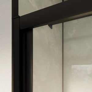 Box doccia 90x100 cm angolare profili neri apertura a libro vetro 6mm trasparente | Capri