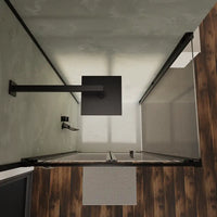 Box doccia 90x90 cm angolare profili neri apertura a libro vetro 6mm trasparente | Capri