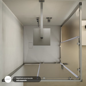 Box doccia  75x75 cm scorrevole vetro 6mm opaco con trattamento anticalcare h195cm scorrevole | Aruba