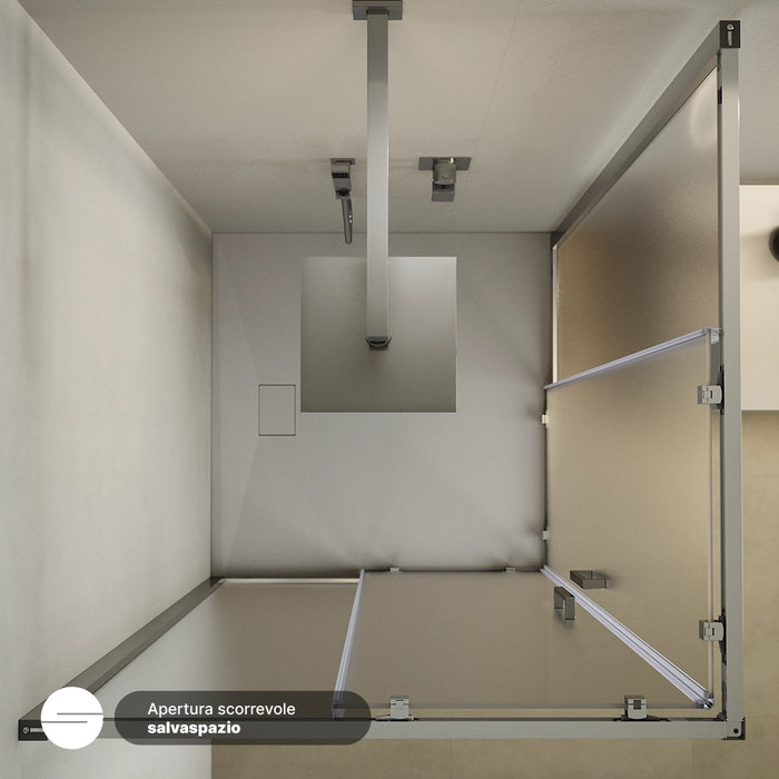 Box doccia  80x80 cm scorrevole vetro 6mm opaco con trattamento anticalcare h195cm scorrevole | Aruba