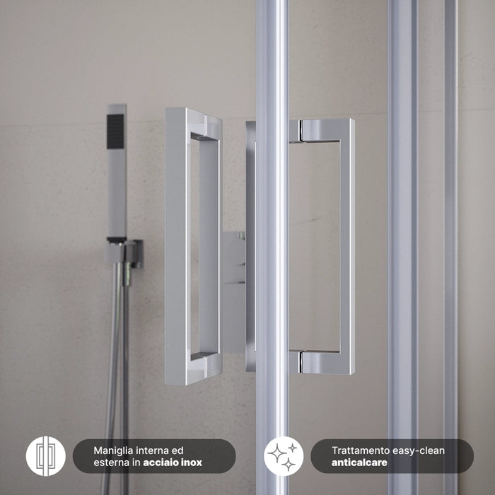 Box doccia  75x75 cm scorrevole vetro 6mm trasparente con trattamento anticalcare h195cm scorrevole | Aruba