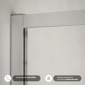 Box doccia  80x120 cm scorrevole vetro 6mm trasparente con trattamento anticalcare h195cm scorrevole | Aruba