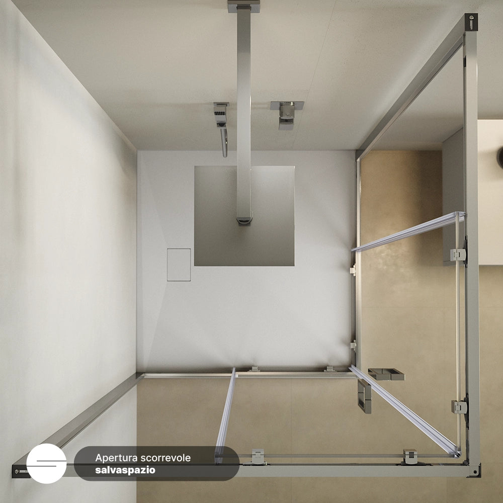 Box doccia  75x75 cm scorrevole vetro 6mm trasparente con trattamento anticalcare h195cm scorrevole | Aruba