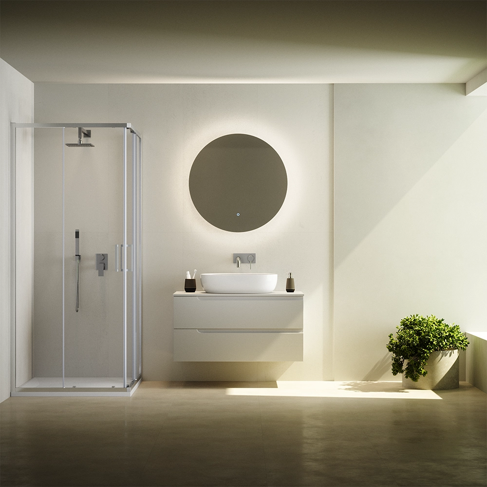 Box doccia  80x100 cm scorrevole vetro 6mm trasparente con trattamento anticalcare h195cm scorrevole | Aruba