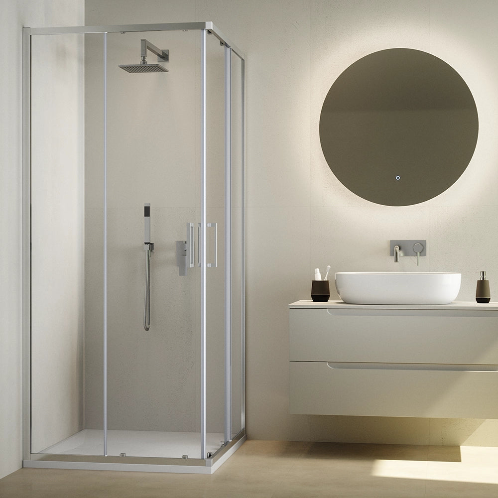 Box doccia  80x100 cm scorrevole vetro 6mm trasparente con trattamento anticalcare h195cm scorrevole | Aruba