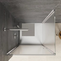 Box doccia slim 80x70cm con porta a battente e parete fissa profili cromati e vetro 6mm opaco h190| Portofino