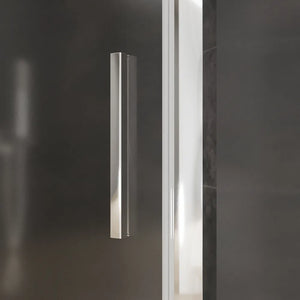 Box doccia slim 70x75cm con porta a battente e parete fissa profili cromati e vetro 6mm opaco h190| Portofino