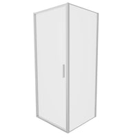 Box doccia slim 80x70cm con porta a battente e parete fissa profili cromati e vetro 6mm opaco h190| Portofino