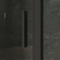 Box doccia slim 70x75cm con porta a battente e parete fissa profili nero opaco e vetro 6mm trasparente h190| Portofino